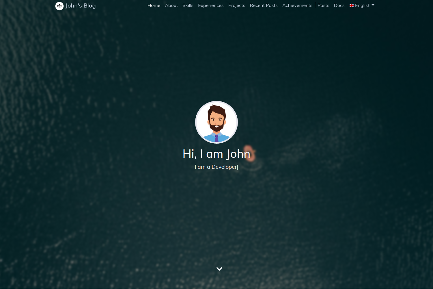 Toha Hugo theme preview